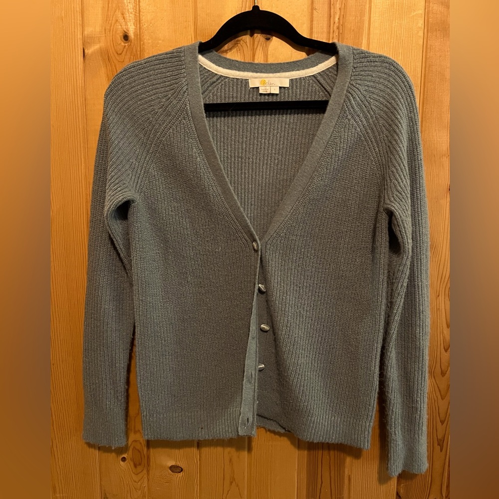 Boden women’s cardigan, blue, size small
